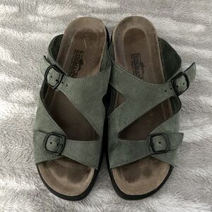 Stegmann leather suede slip on sandals size 8